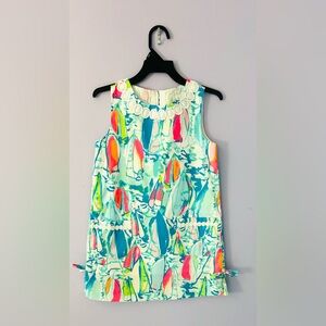 Lilly Pulitzer Sleeveless Sailboat Dress with White Accents Size 7 (Medium)
